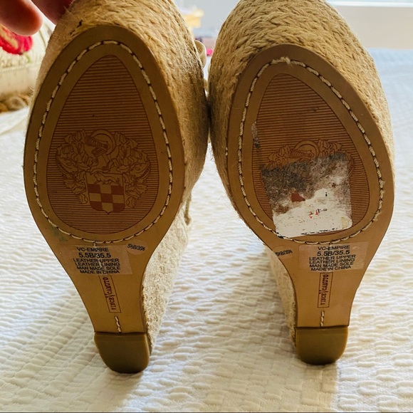 Cream Gladiator Vince Camuto Leather Wedges - Picture 9 of 11